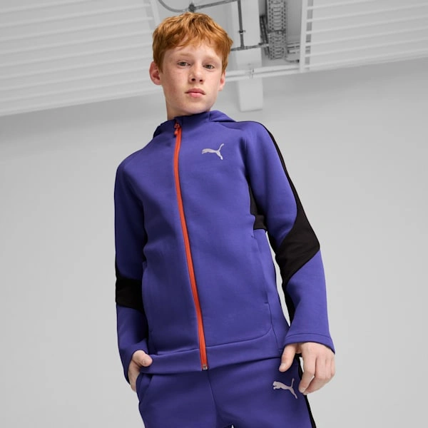 PUMA EVOSTRIPE Mikina s kapucí pro velké děti: Pohodlí a styl v jednom!